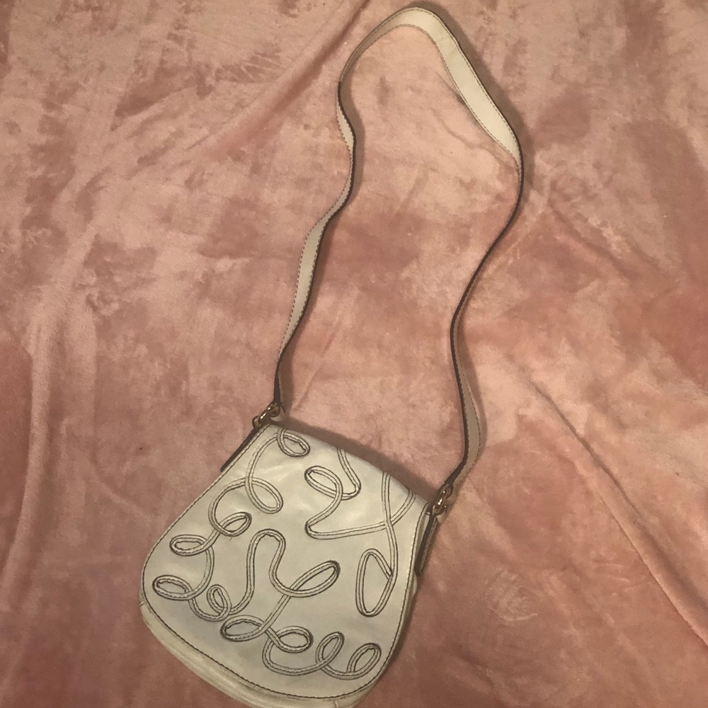White Leather Crossbody